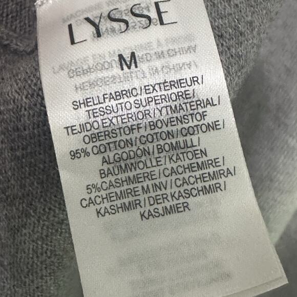 Lysse Sweater M Cashmere Blend V Neck Gray Colorblock Long Sleeve Pullover Cozy - Picture 6 of 9